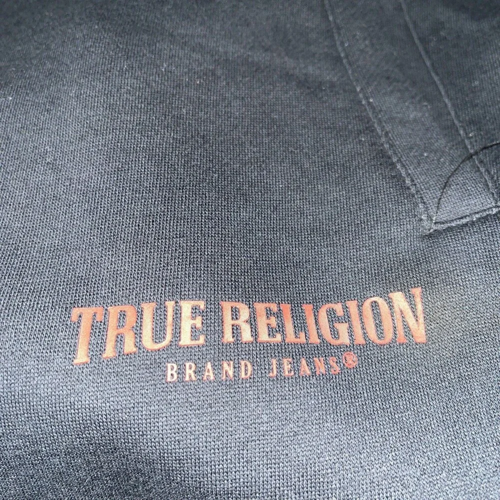 True Religion Welt Pocket Jogger Onyx Black logo-print Size XXL NWT